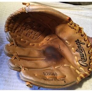 Nolan Ryan Rawlings RBG60 Leather Baseball Glove 12" Right Hand Great Shape